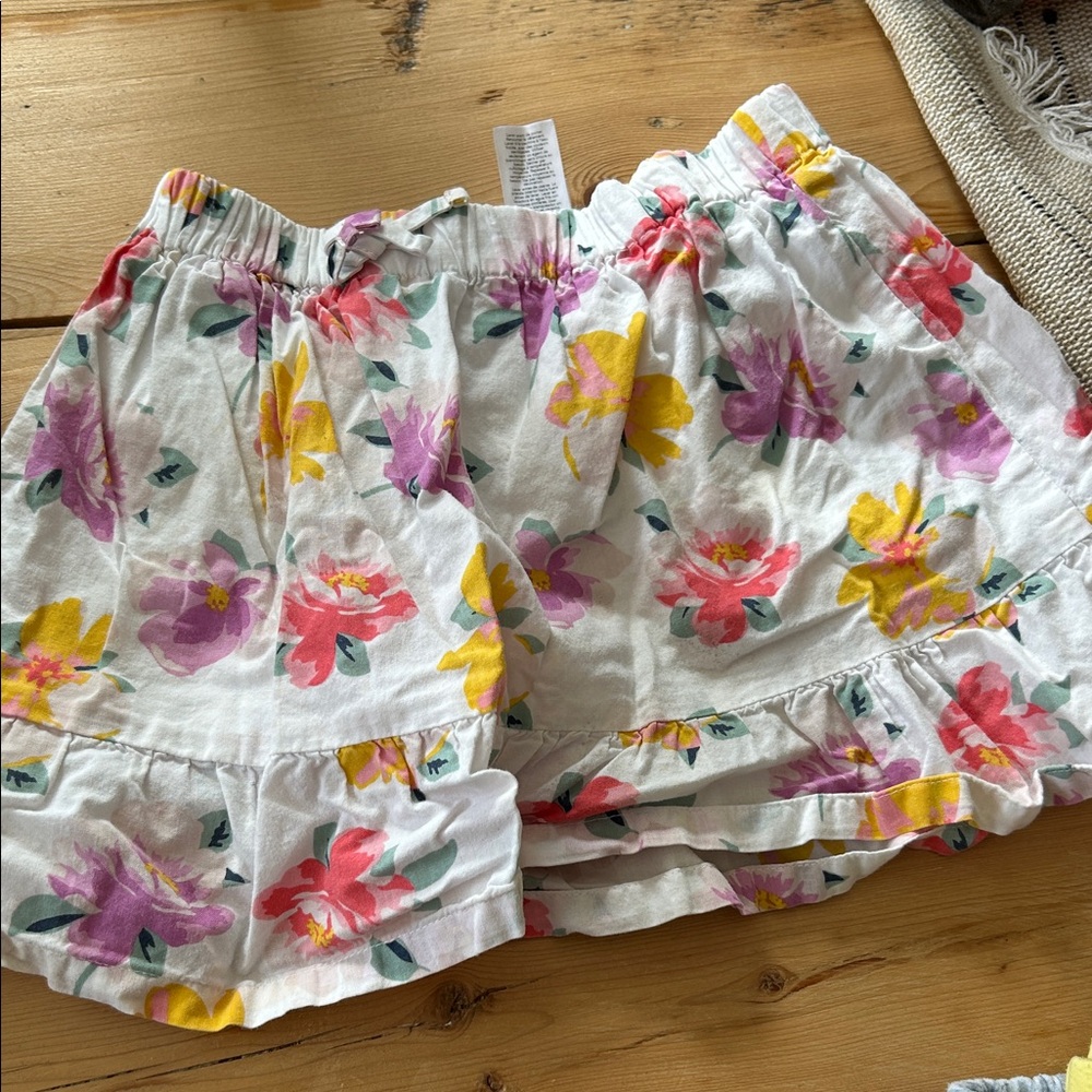 Carter Floral Ruffle Skirt - White with Pink, Yellow & Purple Flowers 6/6x